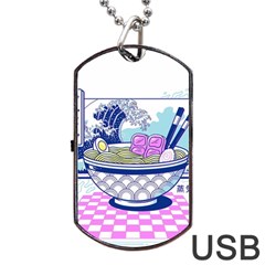 Ramen Kanji Vaporwave Artwork Minimalism Dog Tag Usb Flash (two Sides) by Bangk1t