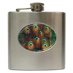 Peacock Feathers Hip Flask (6 Oz) by Ravend