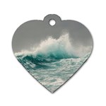 Big Storm Wave Dog Tag Heart (Two Sides) Front