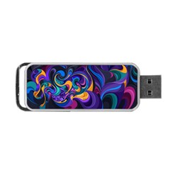 Colorful Waves Abstract Waves Curves Art Abstract Material Material Design Portable Usb Flash (two Sides) by uniart180623