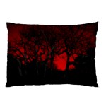 Dark Forest Jungle Plant Black Red Tree Pillow Case (Two Sides) Front