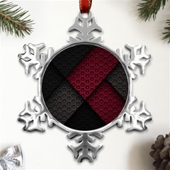 Red Black Abstract Pride Abstract Digital Art Metal Small Snowflake Ornament by uniart180623