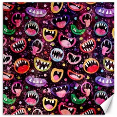 Funny Monster Mouths Canvas 16  X 16  by uniart180623