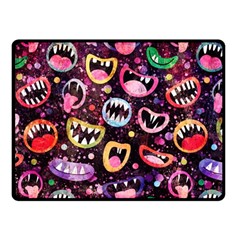 Funny Monster Mouths Fleece Blanket (small) by uniart180623