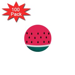 Watermelon Fruit Pattern 1  Mini Buttons (100 Pack)  by uniart180623