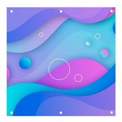 Colorful Blue Purple Wave Banner And Sign 4  X 4  by uniart180623