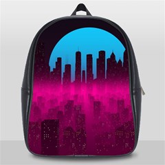 Futuristic Cityscape School Bag (large) by uniart180623