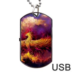 Phoenix Bird Dog Tag Usb Flash (two Sides) by uniart180623