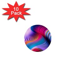 Colorful 3d Waves Creative Wave Waves Wavy Background Texture 1  Mini Buttons (10 Pack)  by uniart180623