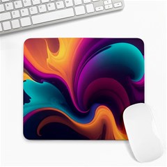 Abstract Colorful Waves Painting Large Mousepad by Simbadda