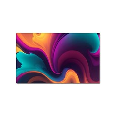 Abstract Colorful Waves Painting Sticker Rectangular (10 Pack) by Simbadda