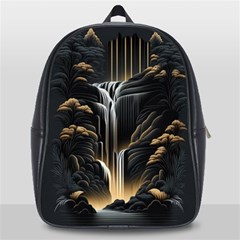 Waterfall Water Nature Springs School Bag (large) by Simbadda