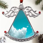 Clouds Hd Wallpaper Metal Angel with Crystal Ornament Front