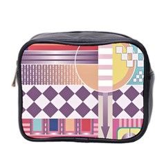 Abstract Shapes Colors Gradient Mini Toiletries Bag (two Sides) by Simbadda