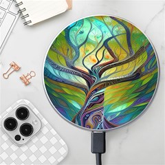 Tree Magical Colorful Abstract Metaphysical Wireless Fast Charger(white) by Simbadda