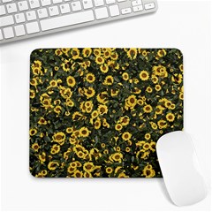 Sunflowers Yellow Flowers Flowers Digital Drawing Large Mousepad by Simbadda