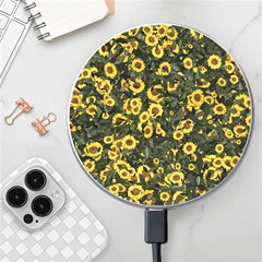 Sunflowers Yellow Flowers Flowers Digital Drawing Wireless Fast Charger(white) by Simbadda