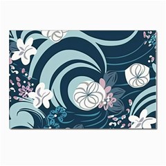 Flowers Pattern Floral Ocean Abstract Digital Art Postcard 4 x 6  (pkg Of 10) by Simbadda