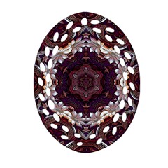 Rosette Kaleidoscope Mosaic Abstract Background Oval Filigree Ornament (two Sides) by Simbadda