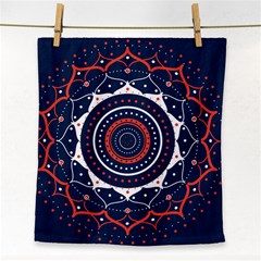 Mandala Orange Navy Face Towel by Simbadda