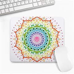 Mandala Pattern Rainbow Pride Large Mousepad by Simbadda