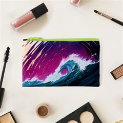 Tsunami Waves Ocean Sea Nautical Nature Water Unique Cosmetic Bag (xs) by Simbadda