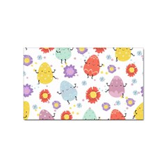 Easter Seamless Pattern With Cute Eggs Flowers Sticker Rectangular (100 Pack) by Simbadda