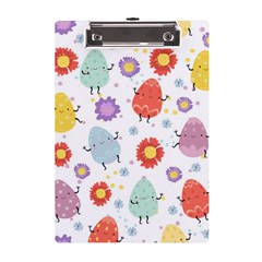 Easter Seamless Pattern With Cute Eggs Flowers A5 Acrylic Clipboard by Simbadda