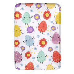 Easter Seamless Pattern With Cute Eggs Flowers Rectangular Glass Fridge Magnet (4 Pack) by Simbadda