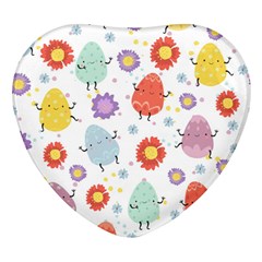 Easter Seamless Pattern With Cute Eggs Flowers Heart Glass Fridge Magnet (4 Pack) by Simbadda