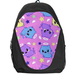 Seamless Pattern With Cute Kawaii Kittens Backpack Bag by Simbadda