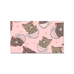 Seamless Pattern Adorable Cat Inside Cup Sticker Rectangular (10 Pack) by Simbadda