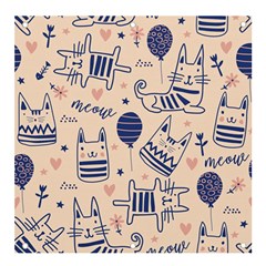 Cute Cats Doodle Seamless Pattern With Funny Characters Banner And Sign 4  X 4  by Simbadda