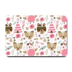 Pink Animals Pattern Small Doormat by Simbadda