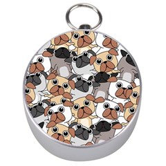 Many Dogs Pattern Silver Compasses by Simbadda