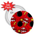 Pop Art Comic Pattern Bomb Boom Explosion Background 2.25  Buttons (100 pack)  Front