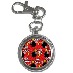Pop Art Comic Pattern Bomb Boom Explosion Background Key Chain Watches by Simbadda
