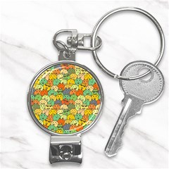 Seamless Pattern With Doodle Bunny Nail Clippers Key Chain by Simbadda