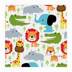 Seamless Pattern Vector With Animals Cartoon Medium Glasses Cloth (2 Sides) by Simbadda