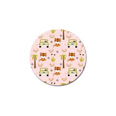 Cute Tiger Car Safari Seamless Pattern Golf Ball Marker (10 Pack) by Simbadda