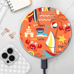 Seamless Pattern Vector Beach Holiday Theme Set Wireless Fast Charger(white) by Simbadda