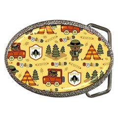 Seamless Pattern Funny Ranger Cartoon Belt Buckles by Simbadda