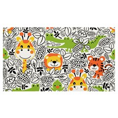 Seamless Pattern With Wildlife Cartoon Banner And Sign 7  X 4  by Simbadda