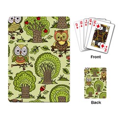 Seamless Pattern With Trees Owls Playing Cards Single Design (rectangle) by Simbadda