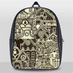 Four Hand Drawn City Patterns School Bag (large) by Simbadda