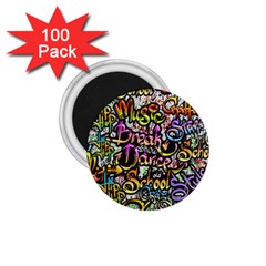 Graffiti Word Seamless Pattern 1 75  Magnets (100 Pack)  by Simbadda