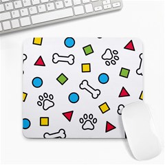 Dog Paw Seamless Pattern Foot Print Bone Large Mousepad by Simbadda