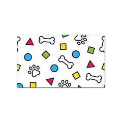 Dog Paw Seamless Pattern Foot Print Bone Sticker Rectangular (10 Pack) by Simbadda