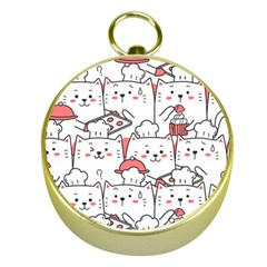 Cute-cat-chef-cooking-seamless-pattern-cartoon Gold Compasses by Simbadda