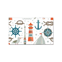 Nautical-elements-pattern-background Sticker Rectangular (10 Pack) by Simbadda